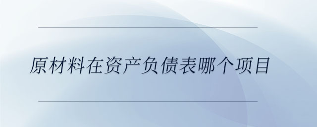 原材料在資產(chǎn)負(fù)債表哪個(gè)項(xiàng)目
