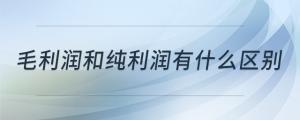 毛利潤(rùn)和純利潤(rùn)有什么區(qū)別