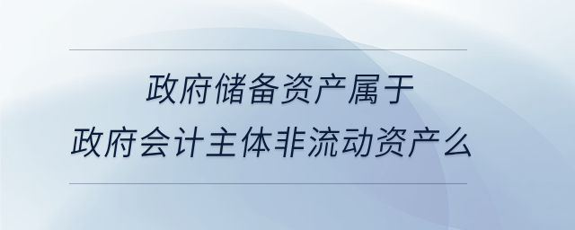 政府儲(chǔ)備資產(chǎn)屬于政府會(huì)計(jì)主體非流動(dòng)資產(chǎn)么