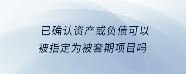 已確認(rèn)資產(chǎn)或負(fù)債可以被指定為被套期項(xiàng)目嗎