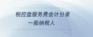 稅控盤服務(wù)費(fèi)會(huì)計(jì)分錄一般納稅人