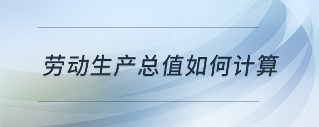 勞動生產(chǎn)總值如何計算