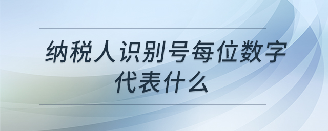 納稅人識別號每位數(shù)字代表什么