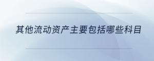 其他流動資產(chǎn)主要包括哪些科目