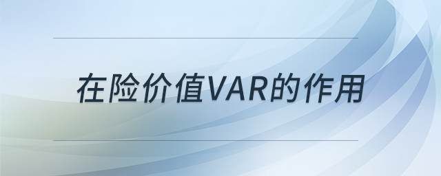 在險(xiǎn)價(jià)值VaR的作用