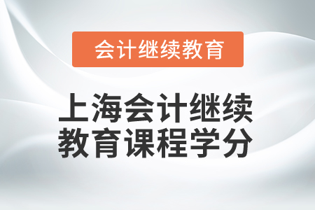 2025年上海市會計人員繼續(xù)教育課程學分