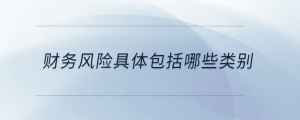 財(cái)務(wù)風(fēng)險(xiǎn)具體包括哪些類別