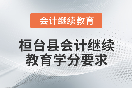 2025年山東省桓臺縣會計繼續(xù)教育學(xué)分要求