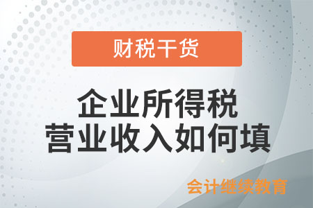 企業(yè)所得稅營(yíng)業(yè)收入如何填？