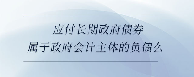 應(yīng)付長期政府債券屬于政府會計主體的負(fù)債么