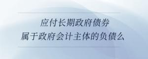 應(yīng)付長期政府債券屬于政府會(huì)計(jì)主體的負(fù)債么