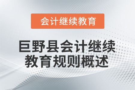 2025年山東省巨野縣會計繼續(xù)教育規(guī)則概述