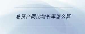 總資產(chǎn)同比增長(zhǎng)率怎么算