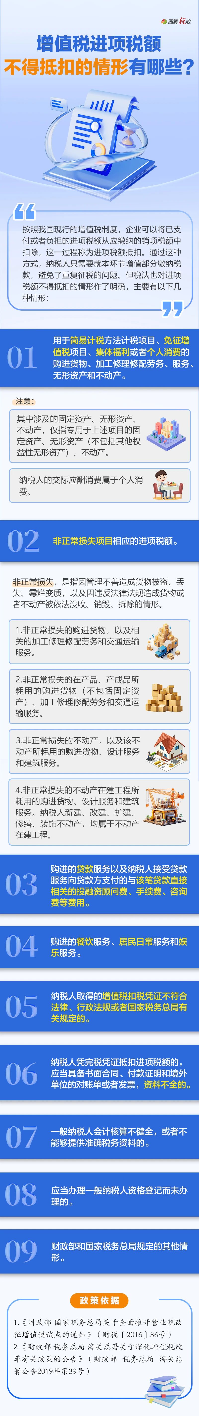 提醒注意！這些情形的增值稅進項稅額不得抵扣