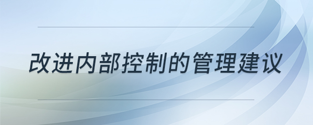 改進內部控制的管理建議