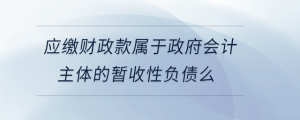 應(yīng)繳財(cái)政款屬于政府會計(jì)主體的暫收性負(fù)債么