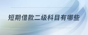 短期借款二級科目有哪些