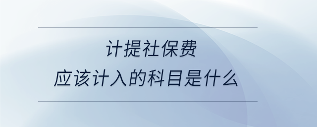 計提社保費應該計入的科目是什么