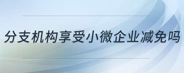 分支機構(gòu)享受小微企業(yè)減免嗎
