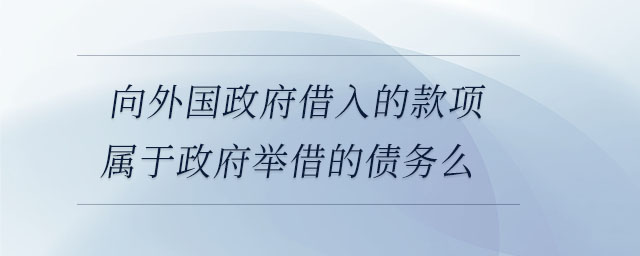向外國政府借入的款項(xiàng)屬于政府舉借的債務(wù)么