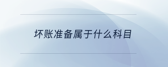 壞賬準(zhǔn)備屬于什么科目