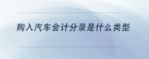 購入汽車會(huì)計(jì)分錄是什么類型