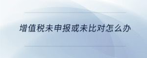 增值稅未申報(bào)或未比對怎么辦