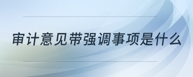審計(jì)意見(jiàn)帶強(qiáng)調(diào)事項(xiàng)是什么