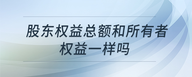 股東權(quán)益總額和所有者權(quán)益一樣嗎