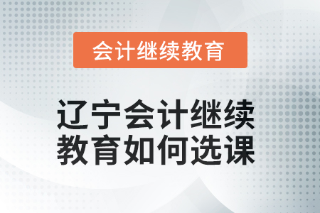 2025年遼寧會(huì)計(jì)繼續(xù)教育如何選課？