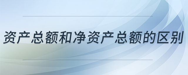 資產總額和凈資產總額的區(qū)別