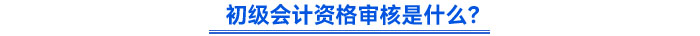 初級會計資格審核是什么？