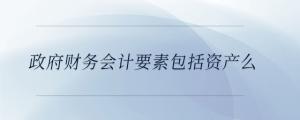 政府財務會計要素包括資產么