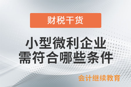 小型微利企業(yè)要符合哪些條件？