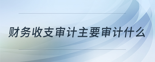財(cái)務(wù)收支審計(jì)主要審計(jì)什么