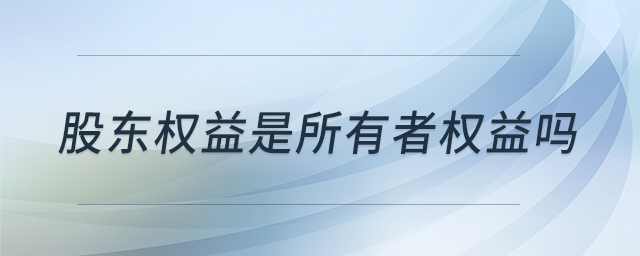 股東權(quán)益是所有者權(quán)益嗎