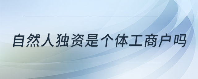 自然人獨資是個體工商戶嗎