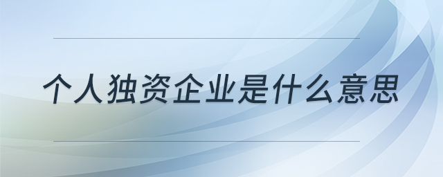 個人獨資企業(yè)是什么意思