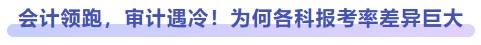 會(huì)計(jì)領(lǐng)跑，審計(jì)遇冷！為何專業(yè)階段各科報(bào)考率差異巨大
