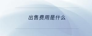 出售費(fèi)用是什么
