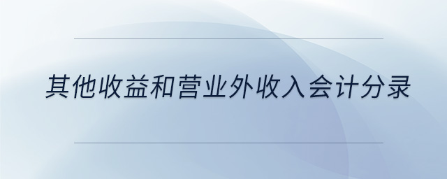 其他收益和營業(yè)外收入會計分錄