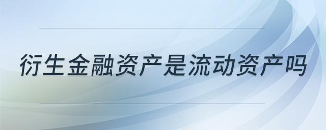 衍生金融資產(chǎn)是流動(dòng)資產(chǎn)嗎