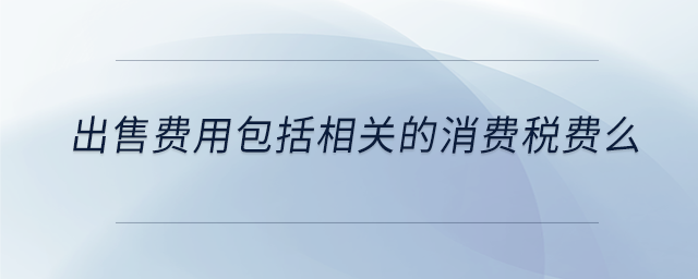 出售費(fèi)用包括相關(guān)的消費(fèi)稅費(fèi)么