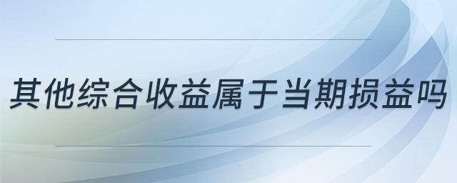其他綜合收益屬于當(dāng)期損益嗎