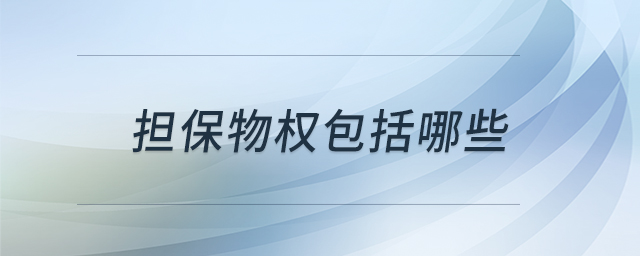 擔(dān)保物權(quán)包括哪些