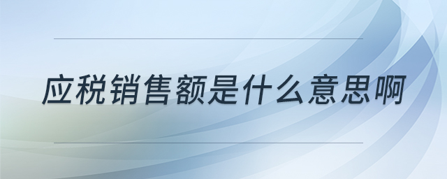 應(yīng)稅銷售額是什么意思啊