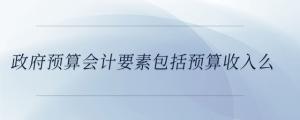 政府預(yù)算會(huì)計(jì)要素包括預(yù)算收入么