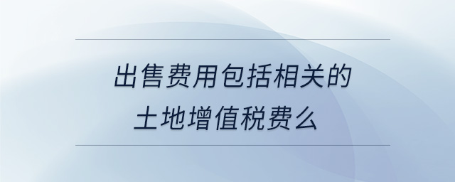出售費(fèi)用包括相關(guān)的土地增值稅費(fèi)么