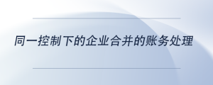 同一控制下的企業(yè)合并的賬務(wù)處理