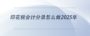 印花稅會計分錄怎么做2025年